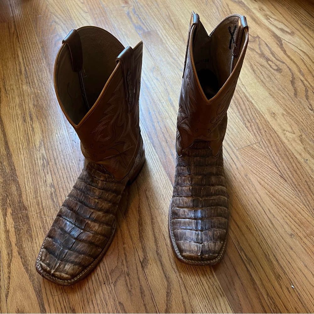 Brown Exotic Leather Western Boots